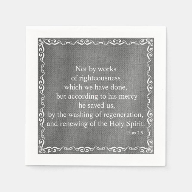 Bible Scripture Blessing - Titus 3:5 Paper Napkins (Front)