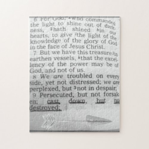 Bible Scripture Cast Down but not Destroyed Page Jigsaw Puzzle