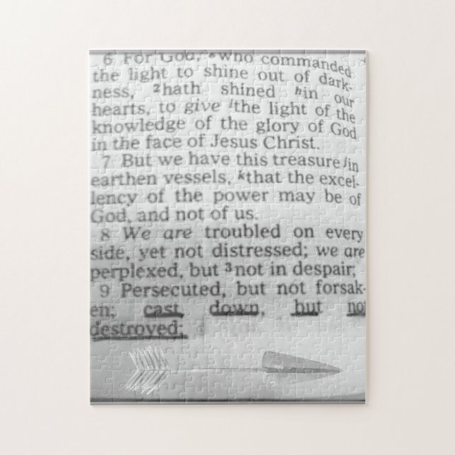 Bible Scripture Cast Down but not Destroyed Page Jigsaw Puzzle (Vertical)
