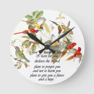 Bible Scripture Christian Inspiration Round Clock