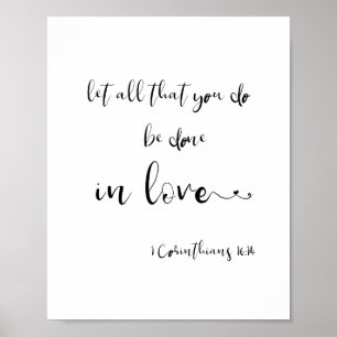 Bible Scripture Corinthians Modern Minimalist Poster