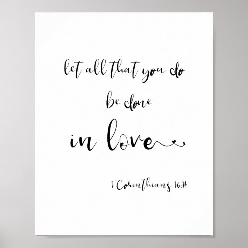 Bible Scripture Corinthians Modern Minimalist Poster