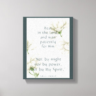 Bible Scripture Encouragement Quotes White Flower Canvas Print