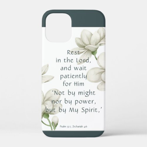 Bible Scripture Encouragement Quotes White Flower  iPhone 12 Mini Case