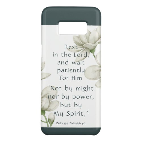 Bible Scripture Encouragement Quotes White Flower  Case_Mate Samsung Galaxy S8 Case