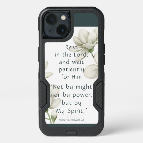 Bible Scripture Encouragement Quotes White Flower  iPhone 13 Case