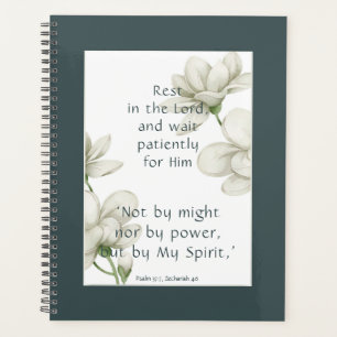 Bible Scripture Encouragement Quotes White Flower Planner
