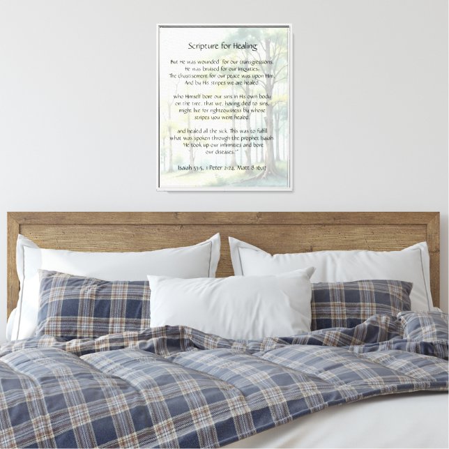 Bible Scripture for Healing Health Sickness Canvas Print (Insitu(Bedroom))