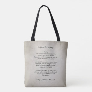 Bible Scripture for Healing Health Sickness Tote Bag