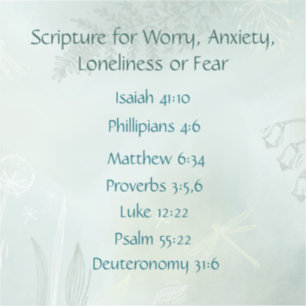 Bible Scripture for Worried Anxious Lonely Fear Sticker