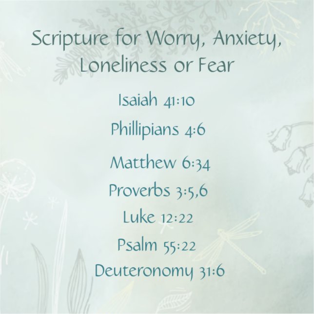 Bible Scripture for Worried Anxious Lonely Fear Sticker (Front)