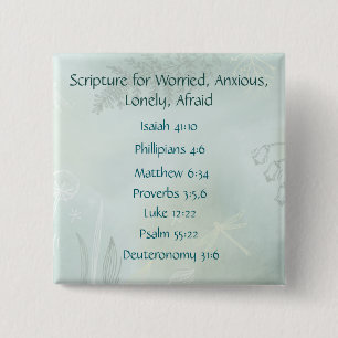 Bible Scripture for Worry Anxiety, Loneliness Fear Button