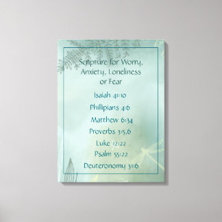 Bible Scripture for Worry Anxiety, Loneliness Fear Canvas Print