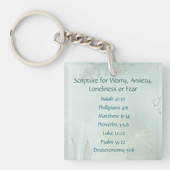 Bible Scripture for Worry Anxiety, Loneliness Fear Keychain (Front)