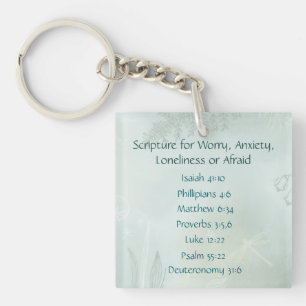 Bible Scripture for Worry Anxiety, Loneliness Fear Keychain
