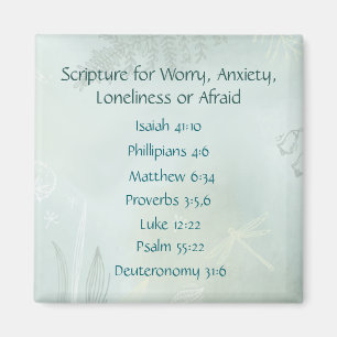 Bible Scripture for Worry Anxiety, Loneliness Fear Magnet
