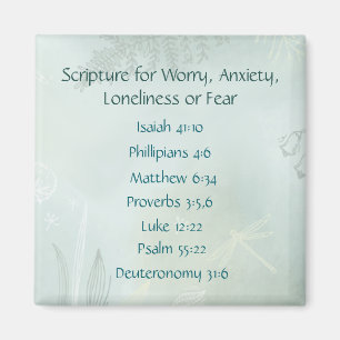 Bible Scripture for Worry Anxiety, Loneliness Fear Magnet
