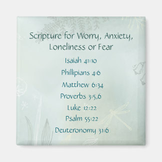 Bible Scripture for Worry Anxiety, Loneliness Fear Magnet