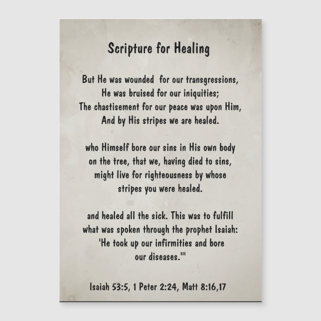Bible Scripture Healing Health Sickness Get Well  (Front)