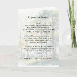 Bible Scripture Healing Health Sickness Get Well Card