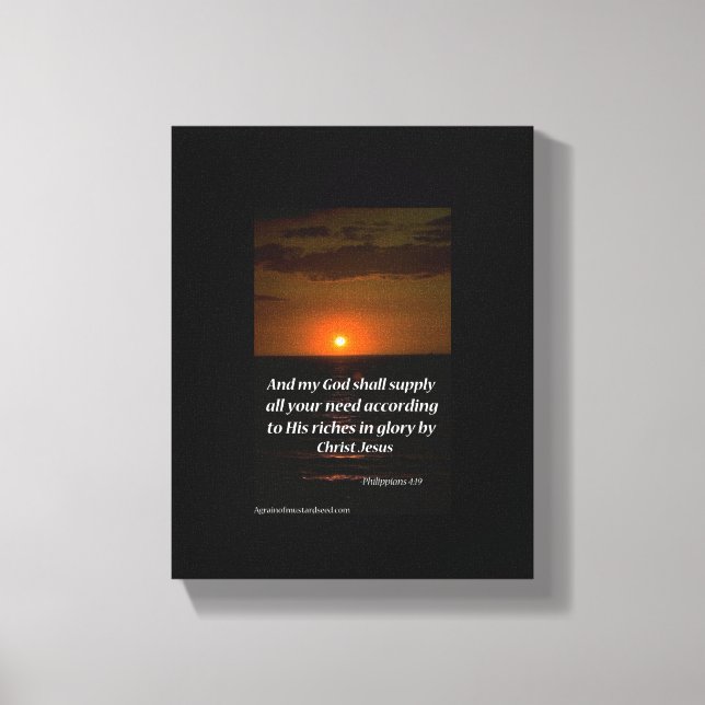 Bible Scripture Inspirational Canvas Print (Front)