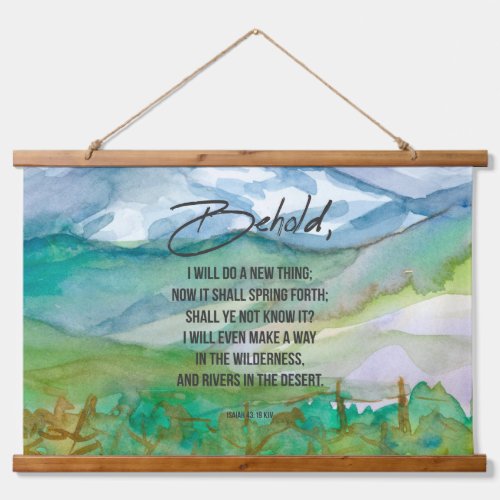 Bible Scripture Isaiah 43 Behold Desert Mountains  Hanging Tapestry