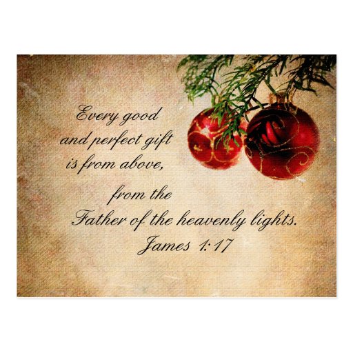 Bible Scripture James 1:17 - Christmas Postcard | Zazzle