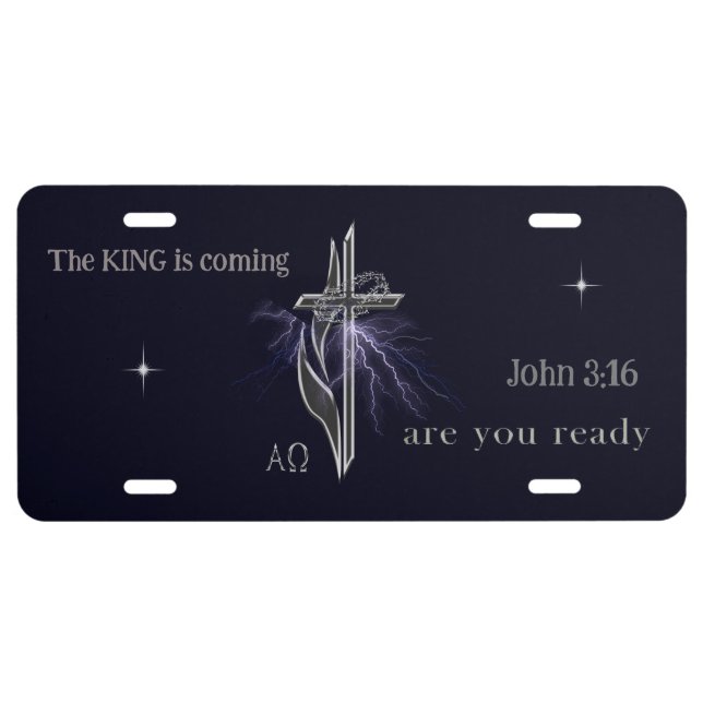 Bible scripture John 3:16 License Plate (Front)