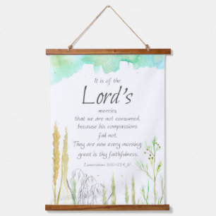 Bible Scripture Lamentations 3 Great Faithfulness Hanging Tapestry