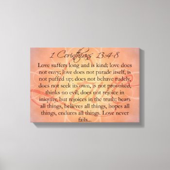 Bible Scripture Love Script On Orange Vintage Canvas Print by TonySullivanMinistry at Zazzle