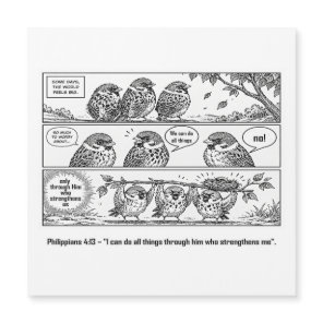 Bible Scripture Phillipians Cartoon Sparrow Art