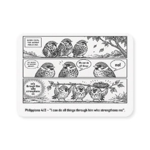 Bible Scripture Phillipians Cartoon Sparrow Art Business Card