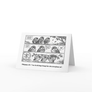 Bible Scripture Phillipians Cartoon Sparrow Art Card