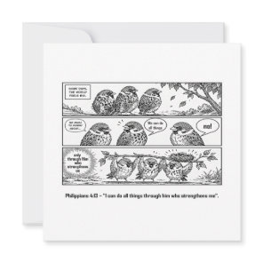 Bible Scripture Phillipians Cartoon Sparrow Art Card