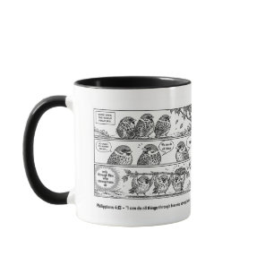 Bible Scripture Phillipians Cartoon Sparrow Art Mug