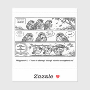 Bible Scripture Phillipians Cartoon Sparrow Art Sticker
