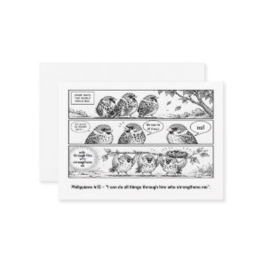 Bible Scripture Proverbs Cartoon Sparrow Art Business Card