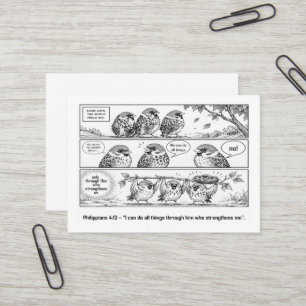 Bible Scripture Proverbs Cartoon Sparrow Art Business Card