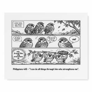 Bible Scripture Proverbs Cartoon Sparrow Art Foam Board