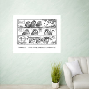 Bible Scripture Proverbs Cartoon Sparrow Art Wall Decal
