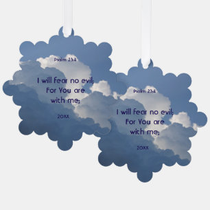 Bible Scripture Psalm 23:4 Fear No Evil... Ornament Card