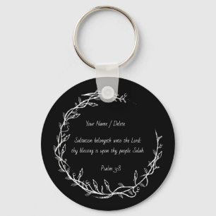 Bible scripture Psalm 3 - 8 Salvation prayer psalm Keychain