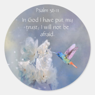 Bible Scripture Psalm 56:11 Not be Afraid Quote Classic Round Sticker