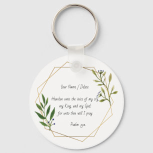 Bible scripture Psalm 5-2 prayer to god keepsake Keychain
