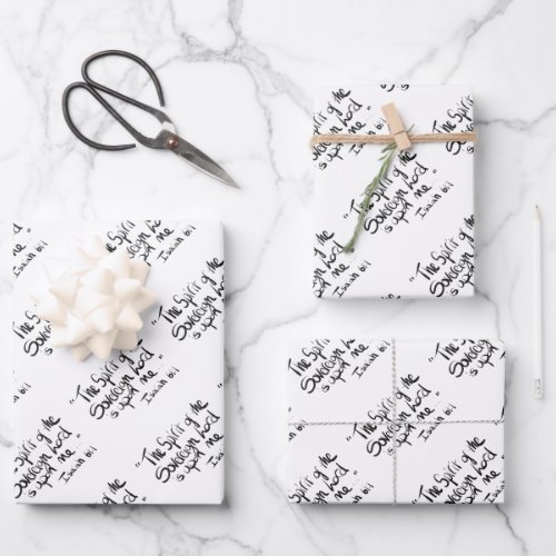 Bible Scripture Religious Text Quote Wrapping Paper Sheets