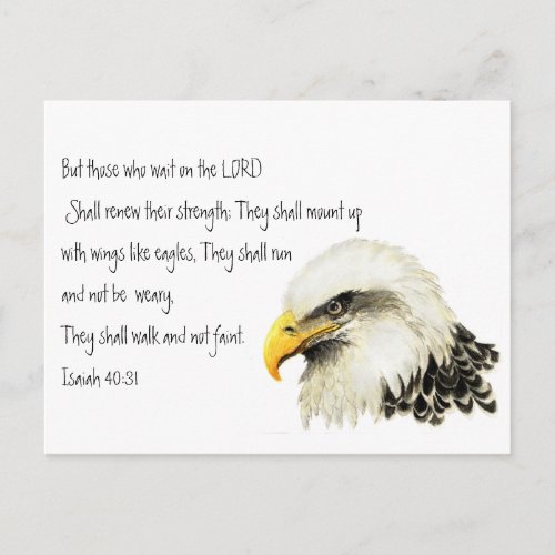 Bible Scripture Wings of an Eagle Inspirational Postcard