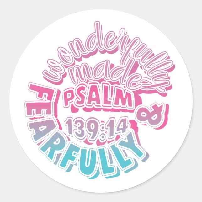 Bible Stickers - Psalm 139:14 (Front)
