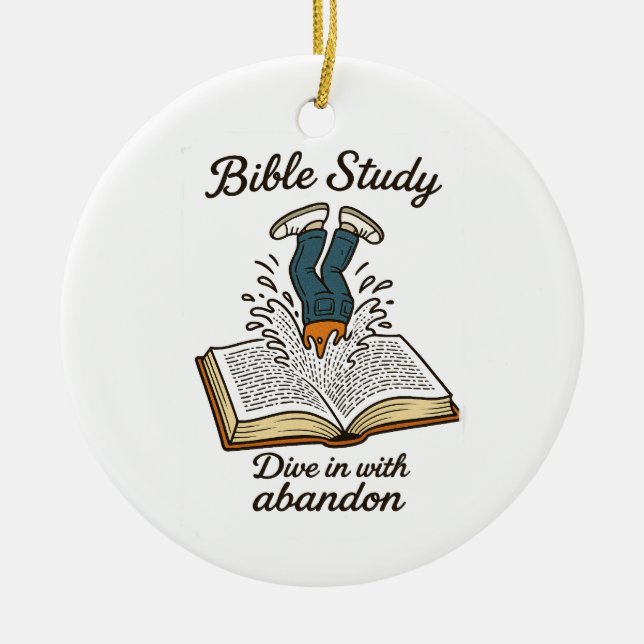 Bible Study Ceramic Ornament (Front)