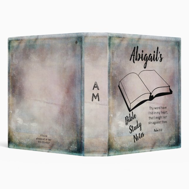 Bible Study Choose Scripture Rustic Teal Purple 3 Ring Binder (Background)