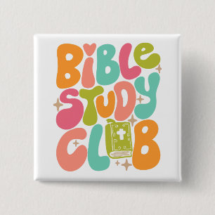 Bible Study Club Colorful Square Button